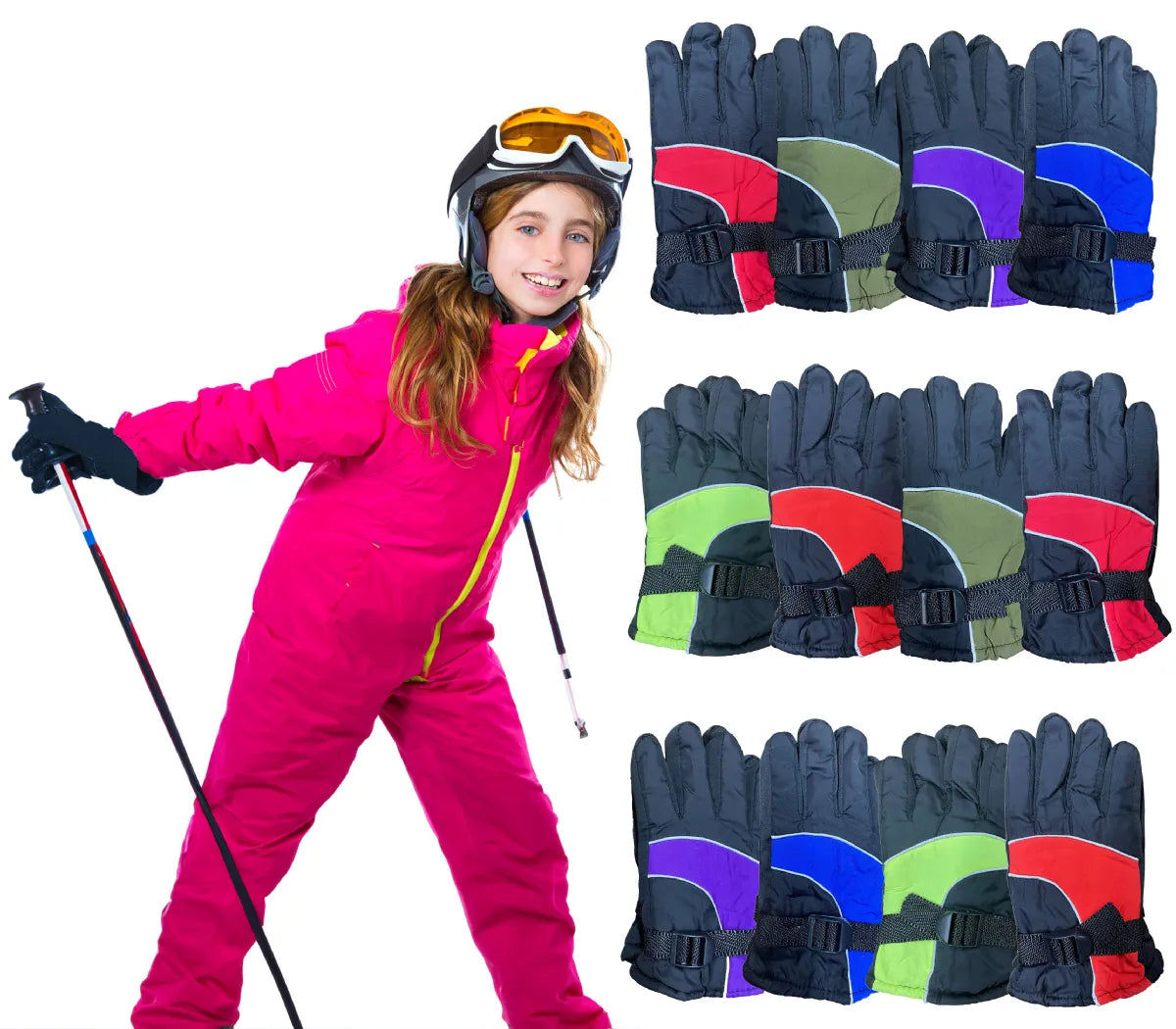 Children's Winter Thermal Ski Gloves in Assorted Colors