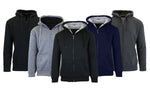 Mens Charcoal Fleece Line Sherpa Hoodies Assorted Sizes M-2XL Heavy Weight