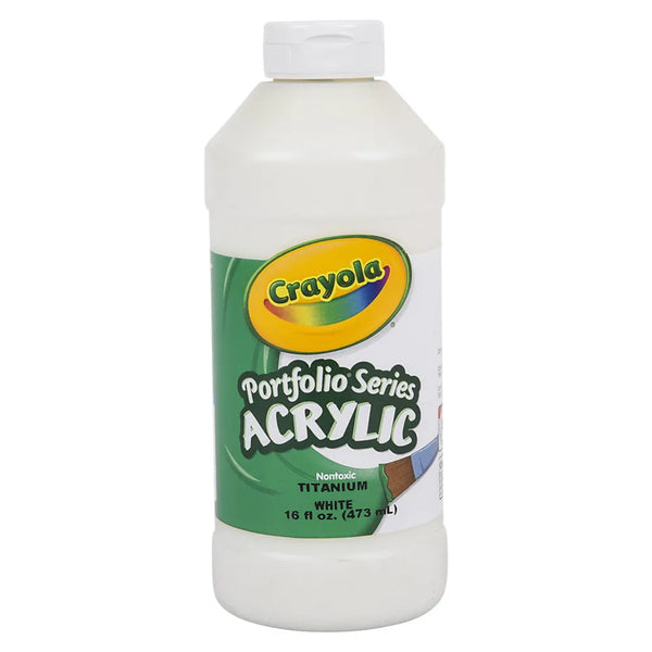 Crayola Acrylic Paint Bottle 16oz Titanium White