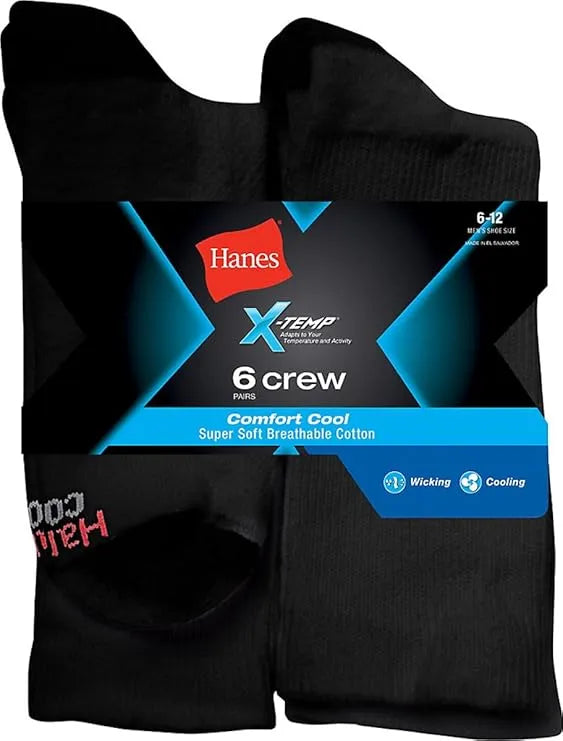 Hanes Mens Crew Socks Size 10-13