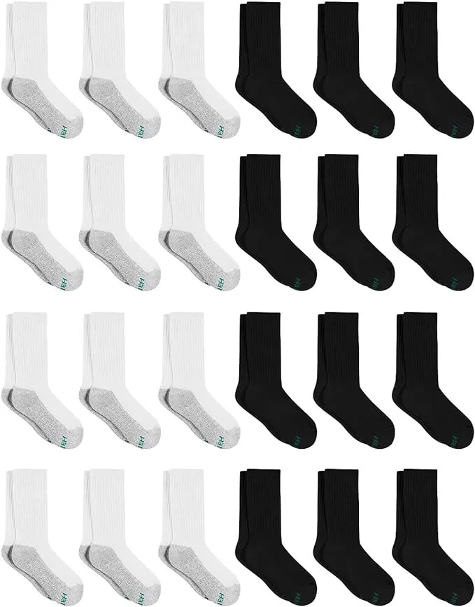 Unisex Kids Hanes Crew Socks