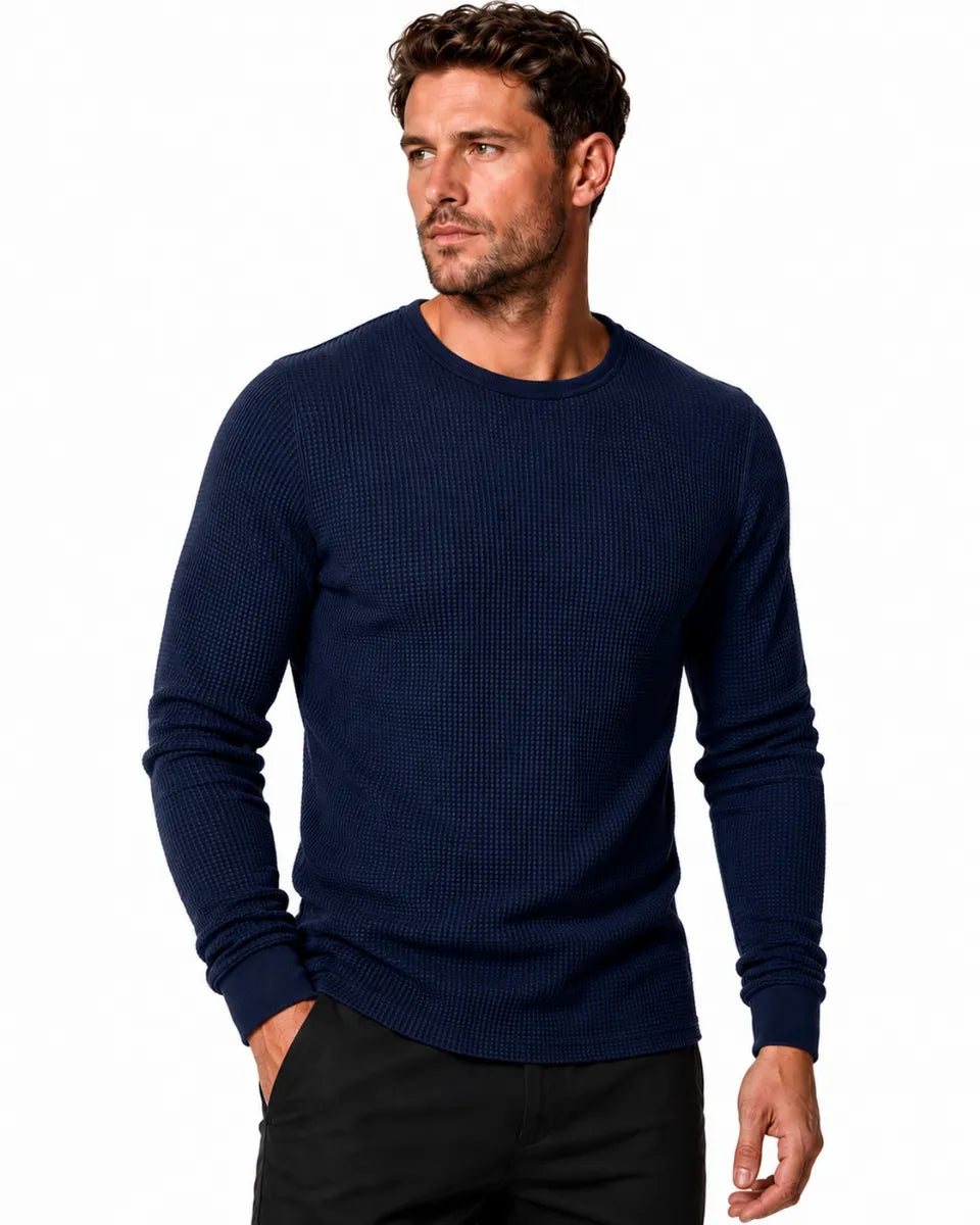 Mens Thermal Waffle Long Sleeve Shirts