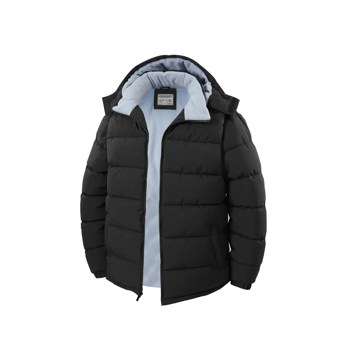 Mens Woven Padded Bubble Jacket With Zip Off Hood And Polar Fleece Lining Assorted Sizes