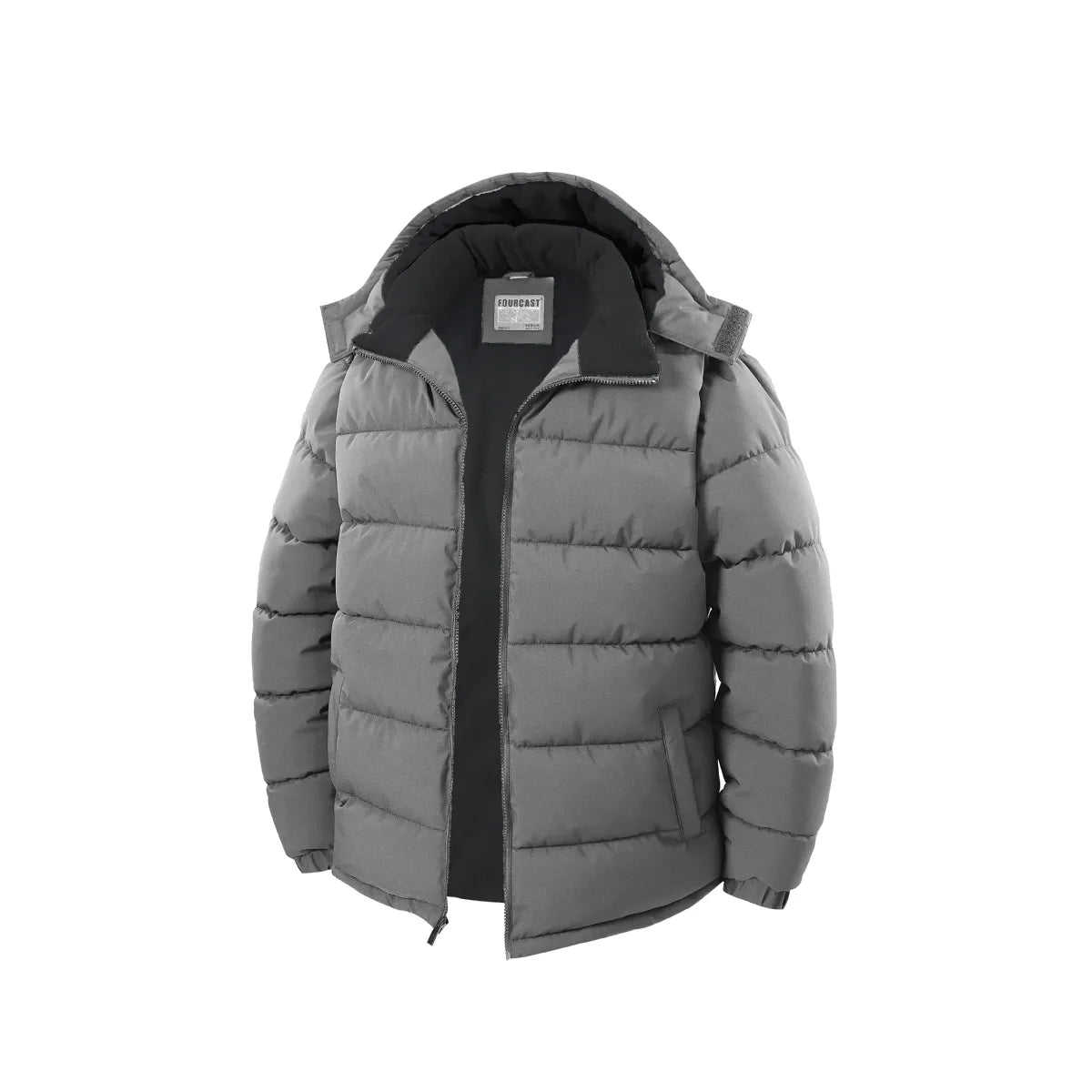 Mens Woven Padded Bubble Jacket With Zip Off Hood And Polar Fleece Lining Assorted Sizes