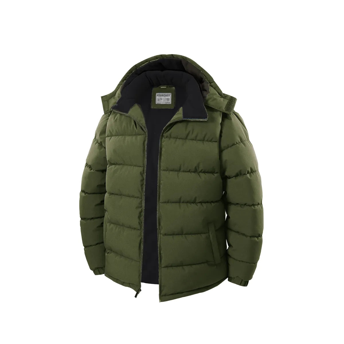 Mens Woven Padded Bubble Jacket With Zip Off Hood And Polar Fleece Lining Assorted Sizes