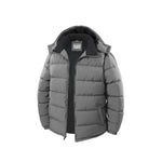 Mens Woven Padded Bubble Jacket With Zip Off Hood And Polar Fleece Lining Assorted Sizes