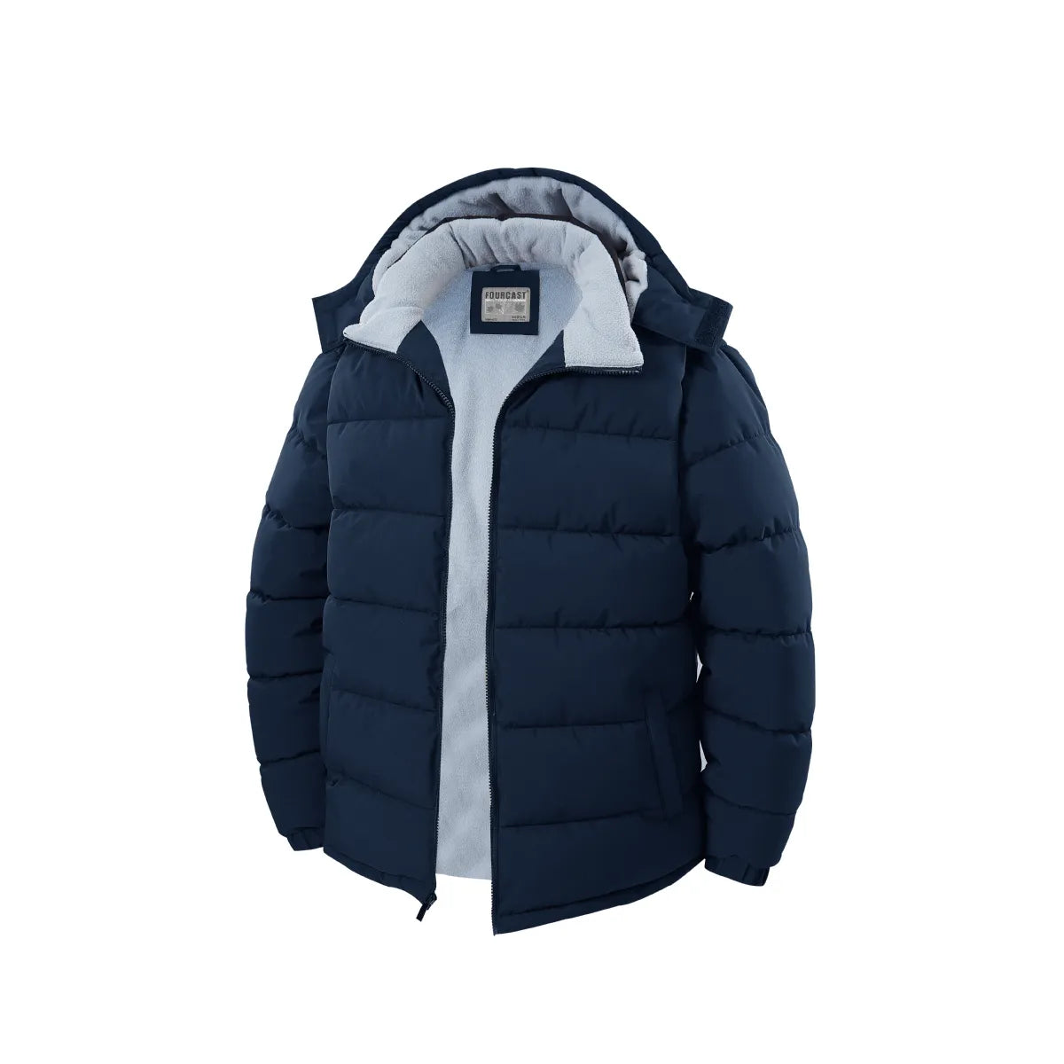 Mens Woven Padded Bubble Jacket With Zip Off Hood And Polar Fleece Lining Assorted Sizes
