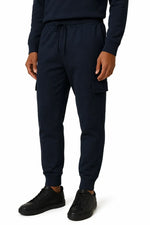 Mens Cotton Fleece Cargo Joggers