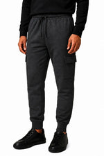 Mens Cotton Fleece Cargo Joggers
