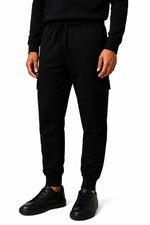 Mens Cotton Fleece Cargo Joggers