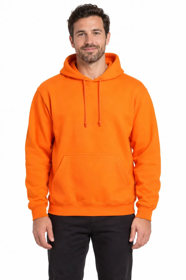 Mens Cotton Safety Orange Hoodie