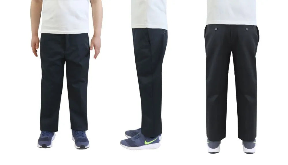 Boy's Flat Front School Uniform And Casual Pants