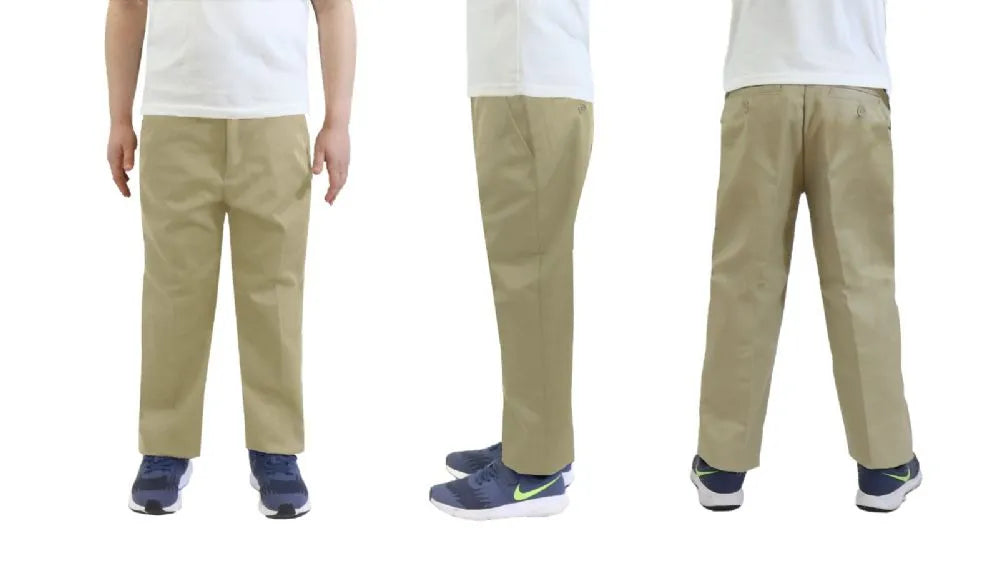 Boy's Flat Front School Uniform And Casual Pants