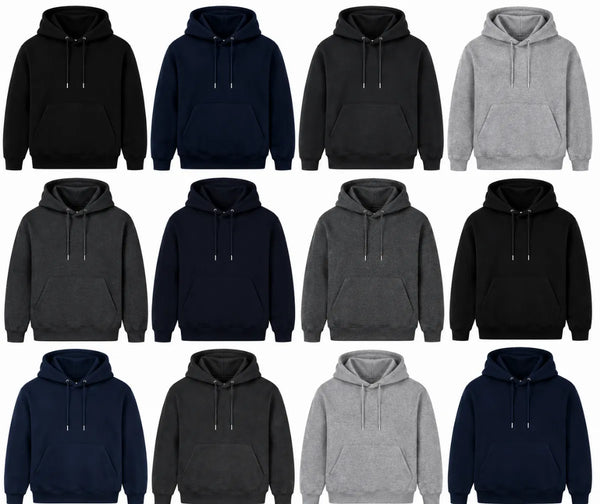 Men's Cotton Fleece Assorted Color Hoodie With Draw String Closure