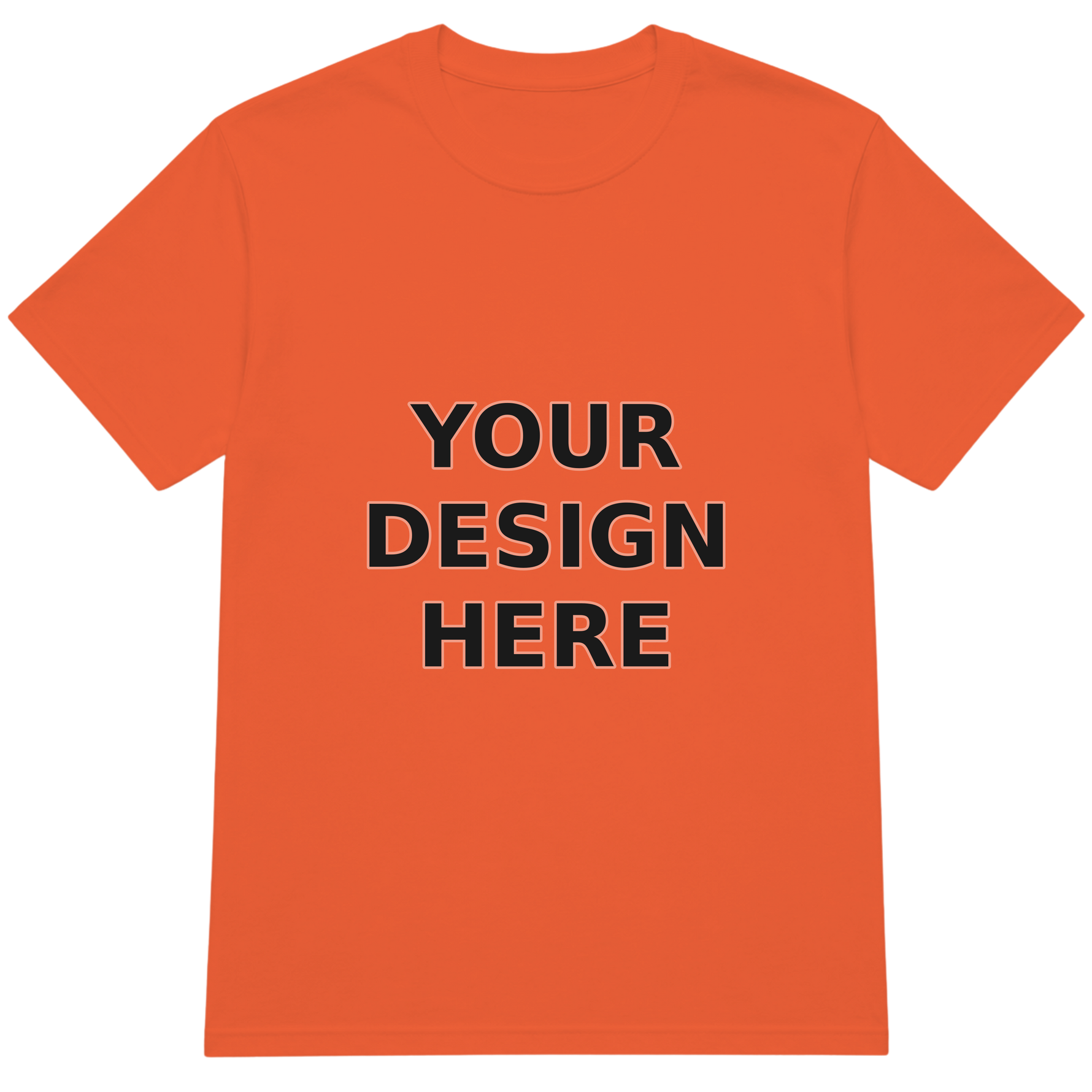 Orange Crewneck T-Shirt - Your Design Here
