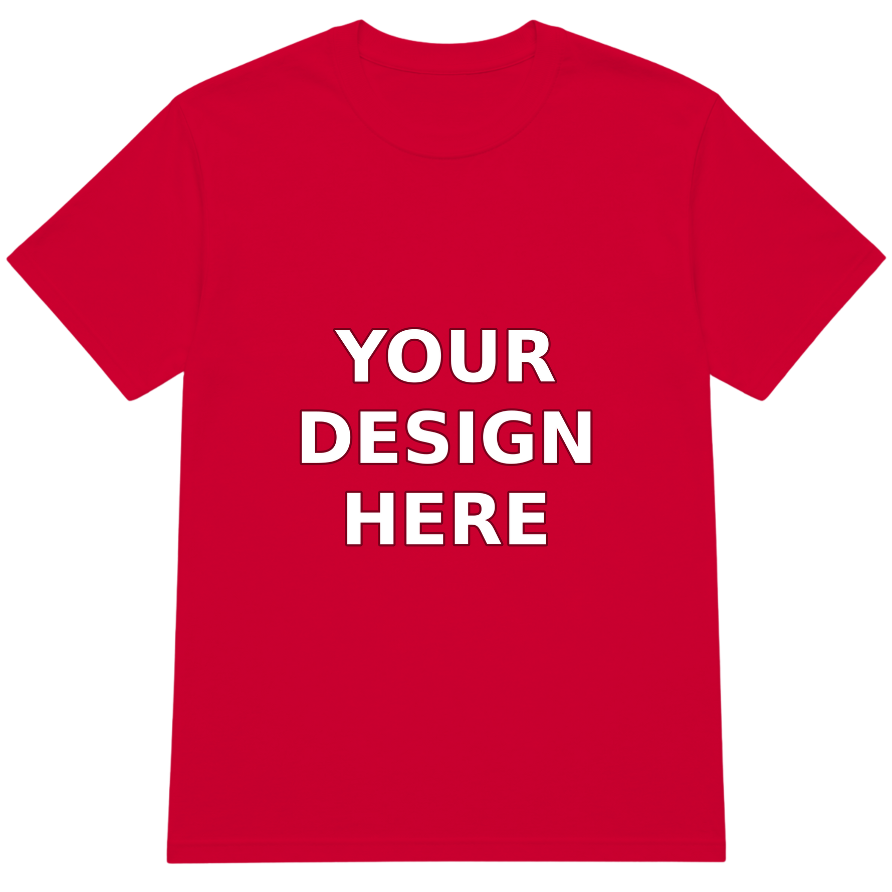 Red Crewneck T-Shirt - Your Design Here