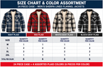 Men Sherpa Lined Flannel Jackets Assorted Plaid Colors