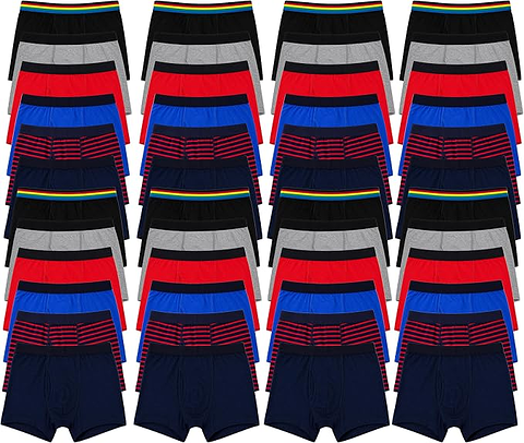 Boys Cotton Underwear Boxer Briefs In Assorted Colors and Mixed Sizes S-XL