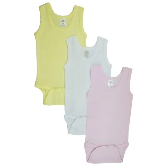Baby Girl's Rib Knit Pastel Sleeveless Tank Top Onesies