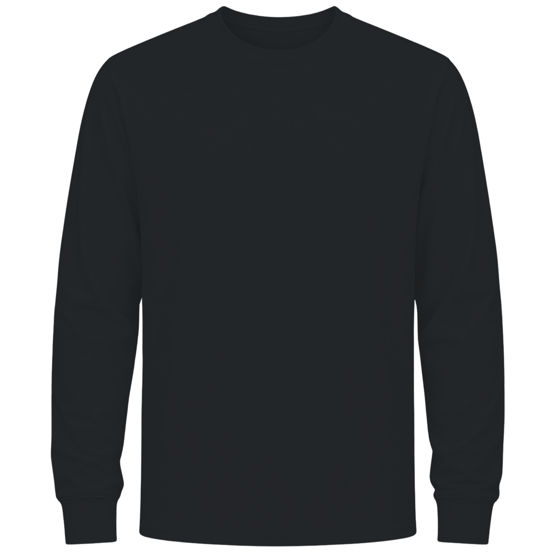 Custom Long Sleeve Crewneck T-Shirt - Black Front
