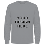 Custom Long Sleeve Crewneck T-Shirt - Sport Grey (Your Design Here)