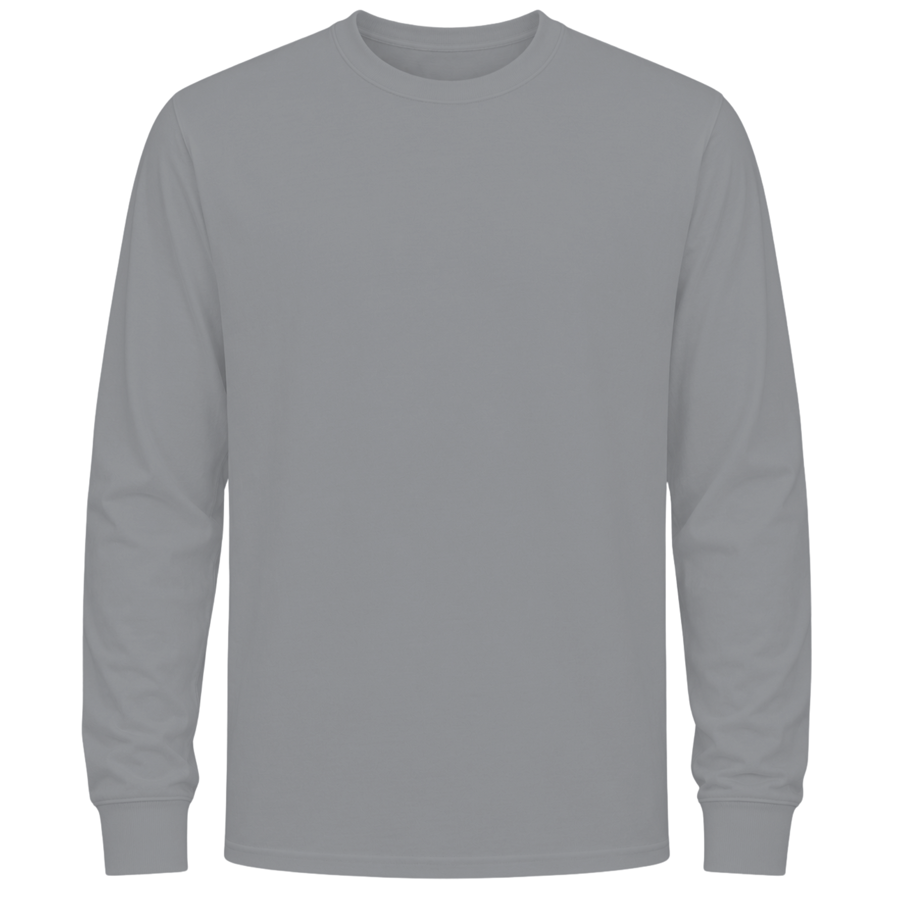 Custom Long Sleeve Crewneck T-Shirt - Sport Grey Front