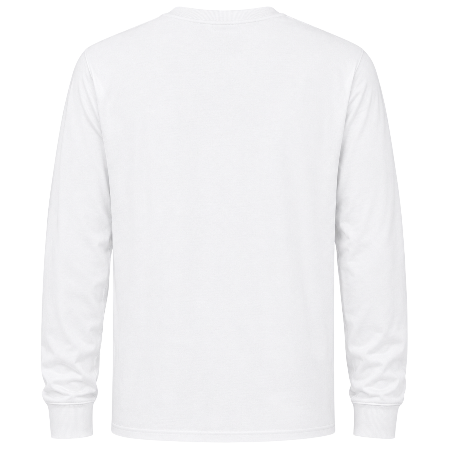 Custom Long Sleeve Crewneck T-Shirt - White Back