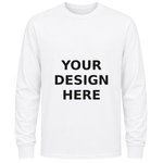 Custom Long Sleeve Crewneck T-Shirt - White (Your Design Here)