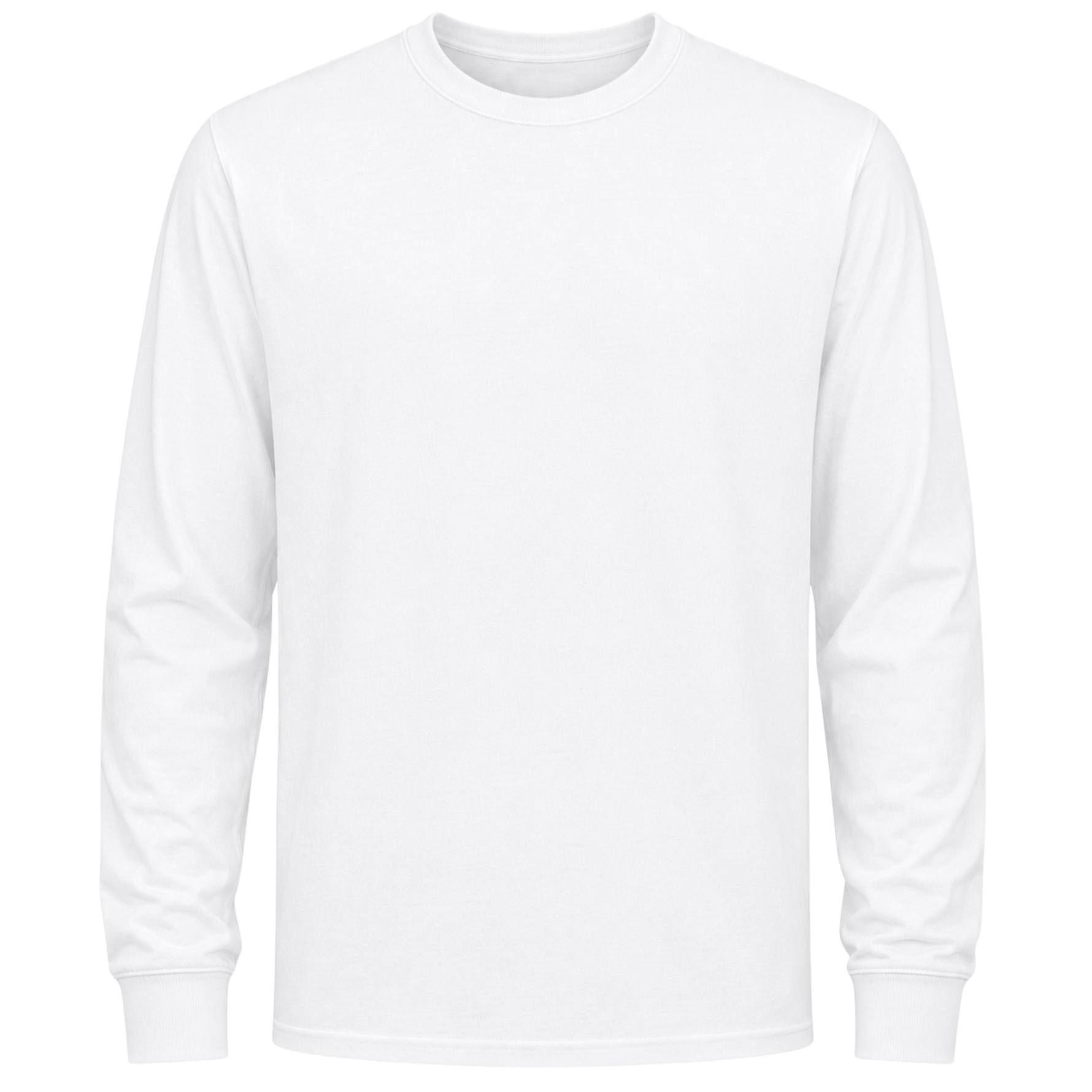 Custom Long Sleeve Crewneck T-Shirt - White Front