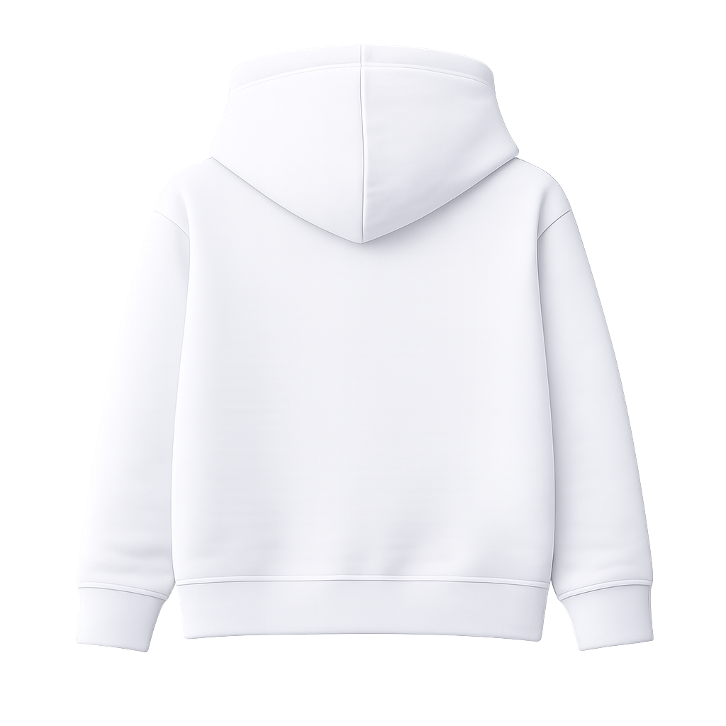 White Youth Hoodie Back